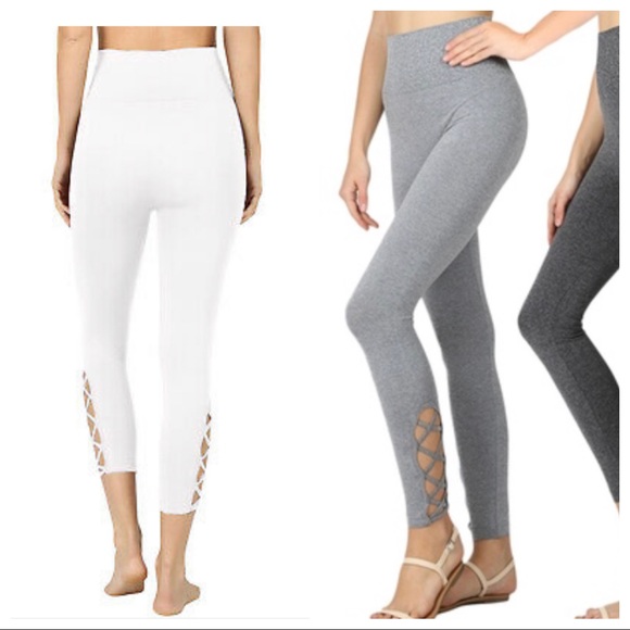 High waist tummy control seamless lattice leggings - Picture 2 of 4